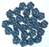 25 15mm Transparent Montana Blue Flower Beads